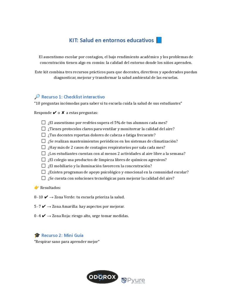 Kit de salud en entornos educativos